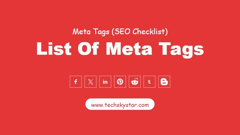Comprehensive List of Essential Meta Tags